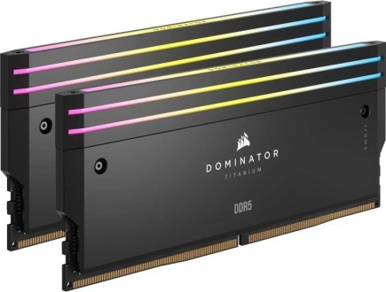 Пам’ять CORSAIR DOMINATOR TITANIUM RGB DDR5 поєднує у собі строгий вишуканий диз. . фото 4