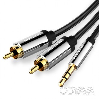 Кабель Vention AUX 3.5 mm M - 2xRCA M призначений для передачі аналогових стерео. . фото 1