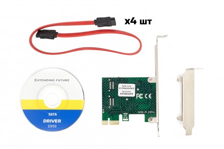 Контролер Frime (ECF-PCIEto4SATAIII001.LP) PCI-Ex1-4xSata III, ASM1061. Харьков. фото 1 Контролер Frime (ECF-PCIEto4SATAIII001.LP) PCI-Ex1-4xSata III, ASM1061. Харьков. фото 1