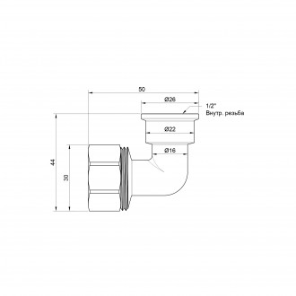 Кутик обтискний SD Plus 20х1/2" ВР SD156W2015 є фітингом для монтажу металопласт. . фото 3