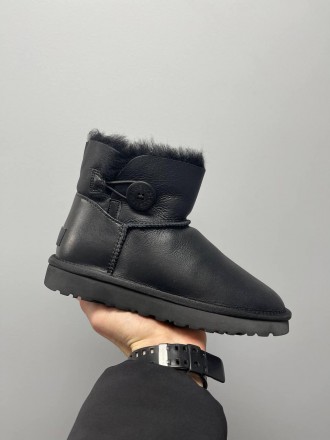 Сапоги женские зимние черные UGG Black Lather (04075). Киев. фото 1 Сапоги женские зимние черные UGG Black Lather (04075). Киев. фото 1