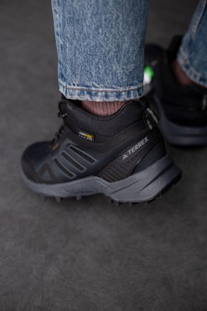 Кроссовки зимние мужские черные Adidas Terrex Swift R3 Mid Gore-Tex Black Winter. . фото 7