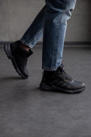 Кроссовки зимние мужские черные Adidas Terrex Swift R3 Mid Gore-Tex Black Winter. . фото 5