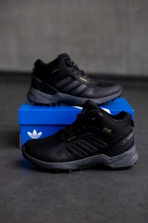 Кроссовки зимние мужские черные Adidas Terrex Swift R3 Mid Gore-Tex Black Winter. . фото 4