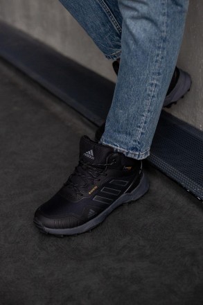 Кроссовки зимние мужские черные Adidas Terrex Swift R3 Mid Gore-Tex Black Winter. . фото 8