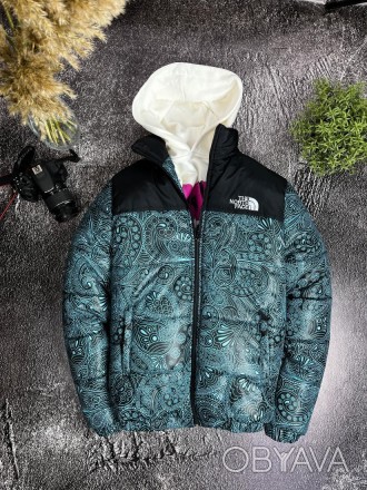 Куртка мужская зимняя синяя без капюшона The North Face (TNF)