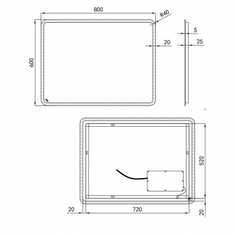 Дзеркало Qtap Tern 600x800 з LED-підсвічуванням, Reverse QT177814276080W виготов. . фото 3