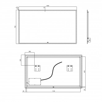 Дзеркало Qtap Tern 1200х700 з LED-підсвічуванням QT1778140470120W виготовлено з . . фото 3