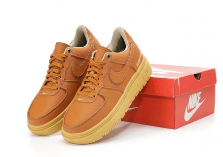 Кроссовки мужские коричневые Nike AIr Force Low Gore-Tex Winter Termo Brown Beig. . фото 9