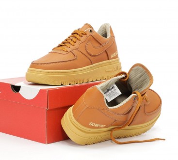 Кроссовки мужские коричневые Nike AIr Force Low Gore-Tex Winter Termo Brown Beig. . фото 8