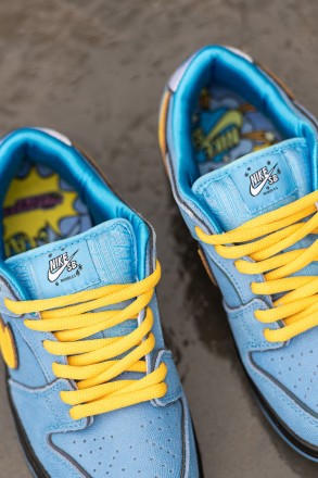 Кроссовки мужские голубые Nike SB Dunk Low x Powerpuff Girls Blue Yellow Black
П. . фото 6