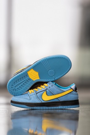 Кроссовки мужские голубые Nike SB Dunk Low x Powerpuff Girls Blue Yellow Black
П. . фото 4