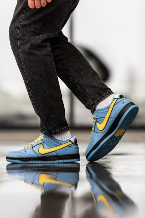 Кроссовки мужские голубые Nike SB Dunk Low x Powerpuff Girls Blue Yellow Black
П. . фото 2