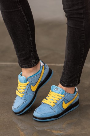 Кроссовки мужские голубые Nike SB Dunk Low x Powerpuff Girls Blue Yellow Black
П. . фото 8