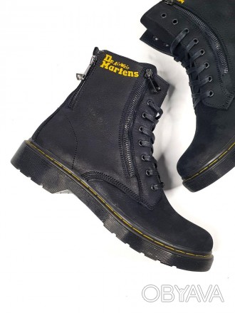 Мужские ботинки черные зимние Dr.Martens Boots Winter Black Fur (12446)