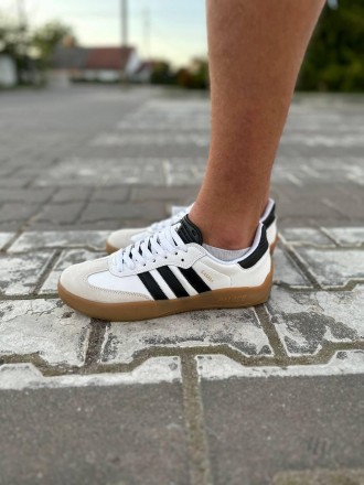 Кроссовки мужские белые Adidas Puig Samba Palace White Black 
Легендарная класси. . фото 4