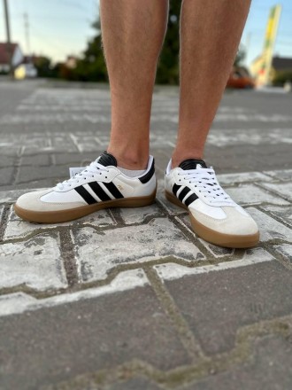 Кроссовки мужские белые Adidas Puig Samba Palace White Black 
Легендарная класси. . фото 3