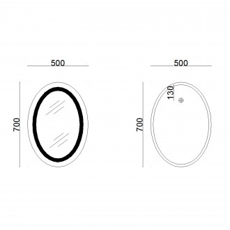 Дзеркало Lidz Vida 700х500 з LED-підсвічуванням Touch, з антизапотіванням, з дим. . фото 3