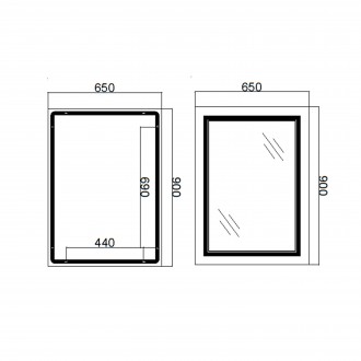 Дзеркало прямокутне настінне з LED-підсвічуванням Qtap Cardinal 650x900 Reverse . . фото 3