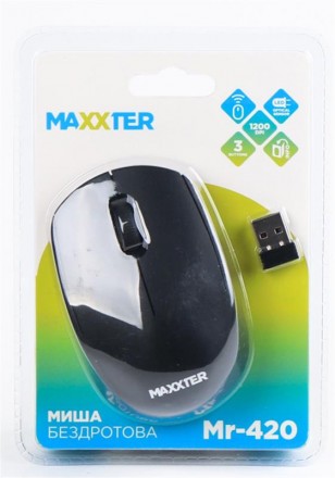 Особливості Maxxter Mr-420 Wireless: Оптичний сенсор Бездротове з"єднання Розділ. . фото 7