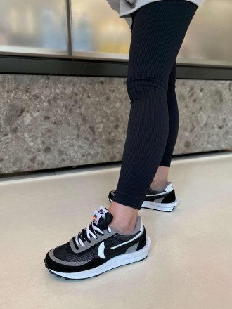 Кроссовки женские черные Nike LD Waffle Sacai Black Grey 
Женские кроссовки Найк. . фото 4