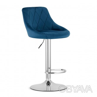 Барный стул LEOBERT KAST Blue Chrom (Aksamit)