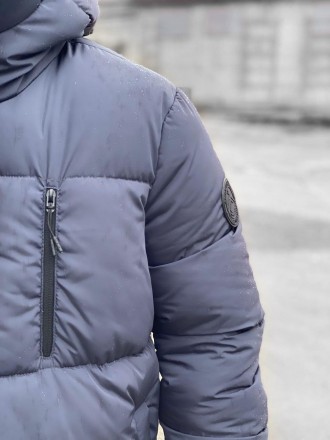 
Пуховик куртка мужская синя с капюшоном удлинённая Long Down Jacket
Холодный пе. . фото 4