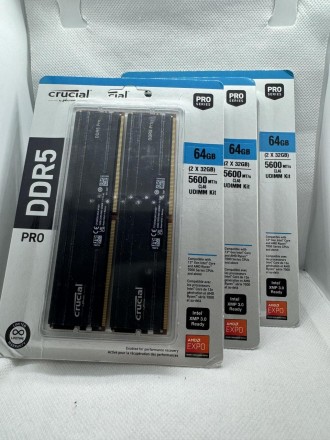 
Micron Crucial Pro 64GB Kit (2x32GB) DDR5-5600 CL46 (CP2K32G56C46U5) Модуль пам. . фото 5