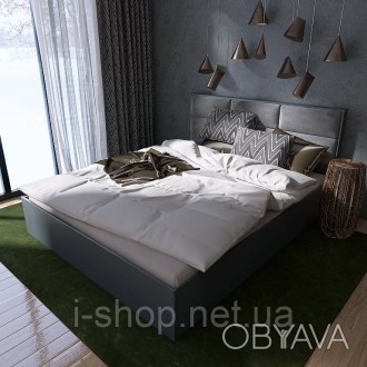 Кровать двуспальная Эверест КЛ-1600 Лайт (щит ДСП под матрас) 160х200 см Графит