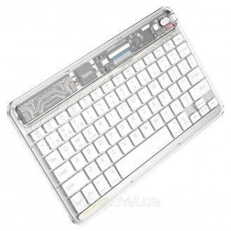 Клавіатура HOCO S55 Transparent Discovery edition wireless BT keyboard Space Whi. Васильков. фото 1 Клавіатура HOCO S55 Transparent Discovery edition wireless BT keyboard Space Whi. Васильков. фото 1