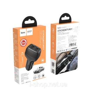 Автомобільний зарядний пристрій HOCO Z36 Leader dual port car charger set(iP) Bl. . фото 9