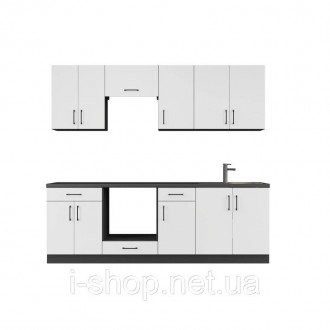 Кухня модульна Эверест Оптима набор №7 Белый 2,4 м Кухонный гарнитур серии ОПТИМ. . фото 3