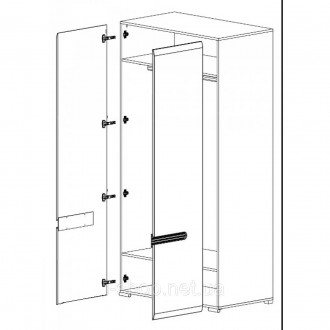 Шкаф распашной для одежды ВМК (БРВ) Ацтека SZF2D/21/11 Белый/Белый глянец Предст. . фото 3