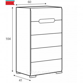 Комод в спальню ВМК (БРВ) Ацтека KOM5S/10/6 N (телескопы) Белый/Белый глянец Ком. . фото 5