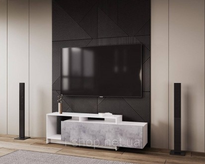 Стенка в гостинную Doros U2 160х38х48 см Белый/Бетон (DRS-011412). Васильков. фото 1