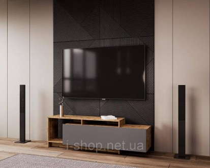 Стенка в гостинную Doros U2 160х38х48 см Дуб тахо/Графит (DRS-011414). Васильков. фото 1