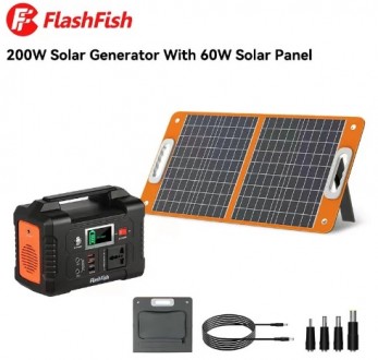 Портативна електростанція Flashfish E200 40800mAh 200W +сонячна панель. Киев. фото 1 Портативна електростанція Flashfish E200 40800mAh 200W +сонячна панель. Киев. фото 1