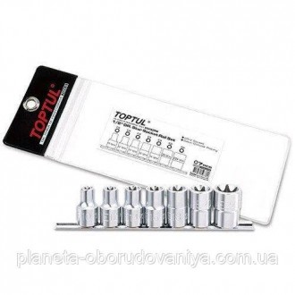 Набір головок TORX на планці TOPTUL 1/2" E10-E24 7ед. GAAG0704. Одеса. фото 1 Набір головок TORX на планці TOPTUL 1/2" E10-E24 7ед. GAAG0704. Одеса. фото 1