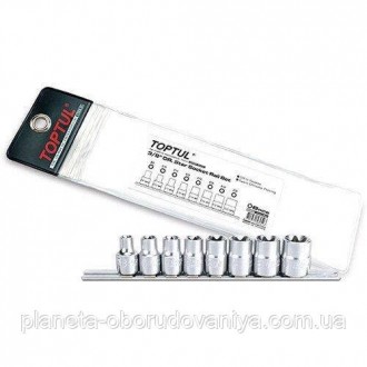 Набір головок TORX на планці TOPTUL 3/8" E8-E20 8ед. GAAG0802. Одеса. фото 1 Набір головок TORX на планці TOPTUL 3/8" E8-E20 8ед. GAAG0802. Одеса. фото 1