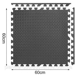 Плитка гумова пазл на підлогу (набір 6 шт. 60см*60см*2см) TORIN TRYZW20Гумoві мa. . фото 3
