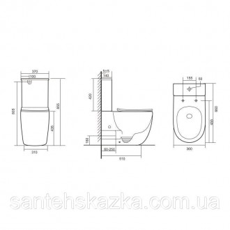 Унитаз напольный Qtap Robin New Ultra Quiet безободковый с сиденьем Soft-Close W. . фото 3