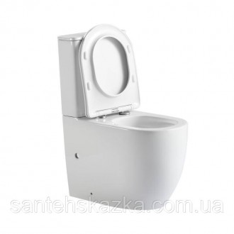 Унитаз напольный Qtap Robin New Ultra Quiet безободковый с сиденьем Soft-Close W. . фото 6