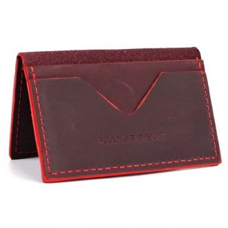 Кард-кейс Grande Pelle CardCase Cartolina 303161 бордо. . фото 8