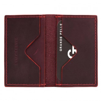 Кард-кейс Grande Pelle CardCase Cartolina 303161 бордо. . фото 3