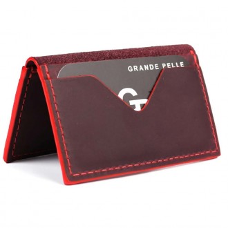 Кард-кейс Grande Pelle CardCase Cartolina 303161 бордо. . фото 2