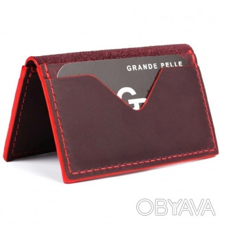 Кард-кейс Grande Pelle CardCase Cartolina 303161 бордо. . фото 1