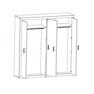 Шкаф распашной для одежды Гербор Сара SZF4D Дуб сонома/Антрацит Откройте для себ. . фото 3
