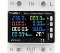 Измеритель-выключатель 63A LCD KWS-302L, счетчик энергии, ваттметр, реле.8-в-1: . . фото 2