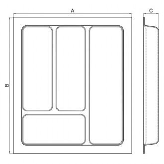 Лоток для столовых приборов 400 серый
Standard 40
размер: A330хB380хC42мм.
серия. . фото 4