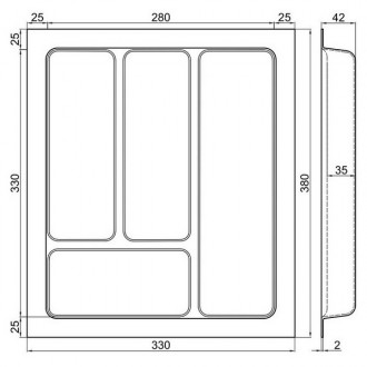 Лоток для столовых приборов 400 серый
Standard 40
размер: A330хB380хC42мм.
серия. . фото 5